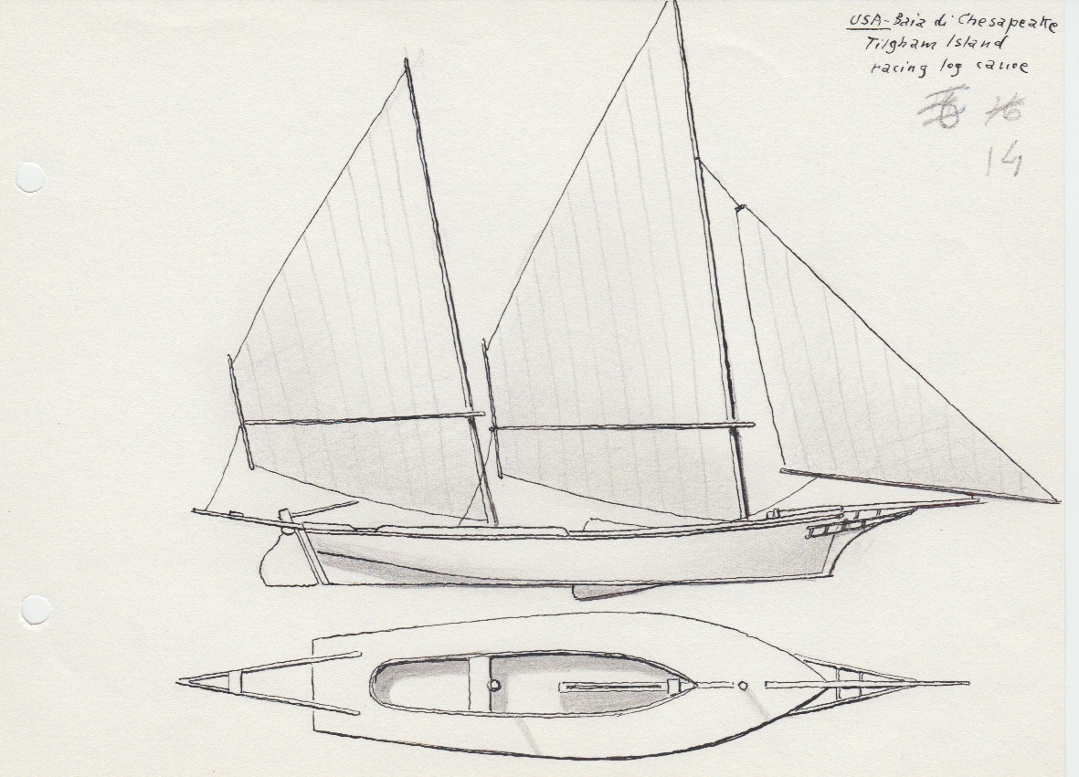 147 USA - Baia di Chesapeake - Tilgham Island - racing log canoe